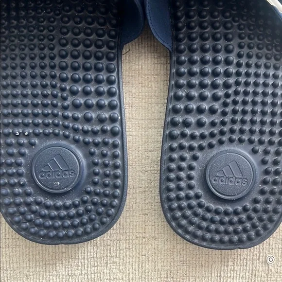 Adidas Navy and White Slide Sandals - Picture 3 of 6